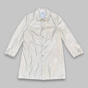 Rugby North America Genuine Leather Coated Trench Coat Beige Women’s Size L